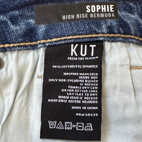 KUT FROM THE KLOTH SOPHIE HIGH RISE BERMUDA SHORTS MEDIUM WASH NWT WOMEN'S 0 - Picture 13 of 15